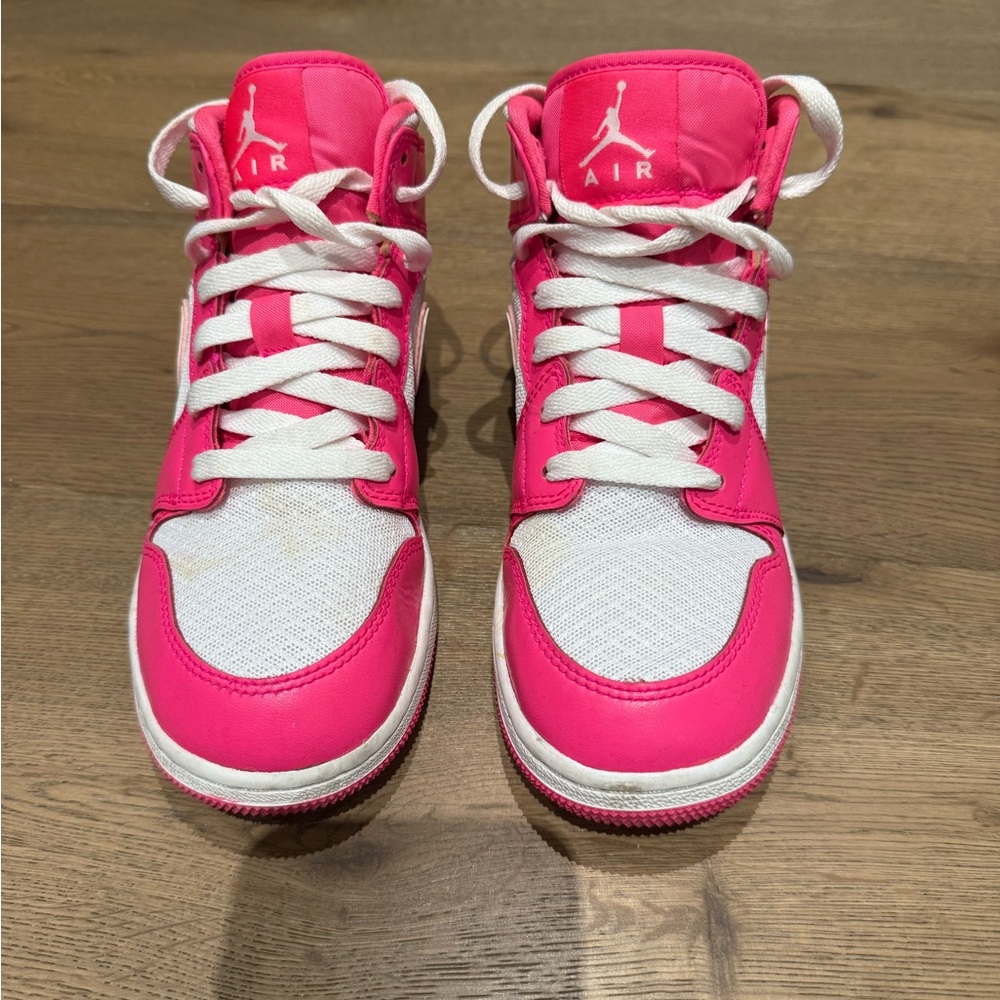 Vibrant Pink and White Kids Sneakers